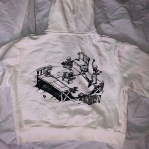 John Galt cropped white zip-up